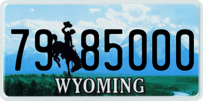 WY license plate 7985000