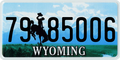 WY license plate 7985006