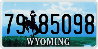 WY license plate 7985098