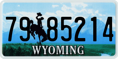 WY license plate 7985214