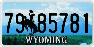 WY license plate 7985781