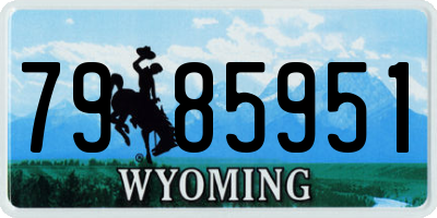 WY license plate 7985951