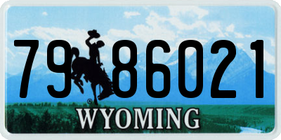 WY license plate 7986021