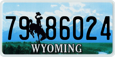 WY license plate 7986024