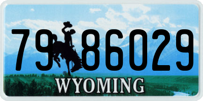 WY license plate 7986029