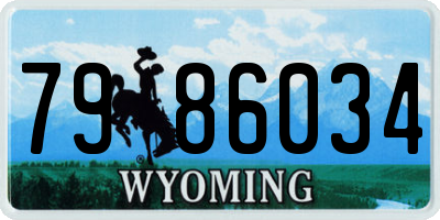 WY license plate 7986034