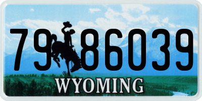 WY license plate 7986039
