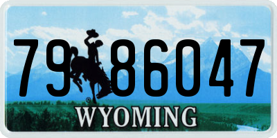 WY license plate 7986047