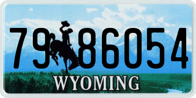 WY license plate 7986054