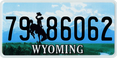 WY license plate 7986062