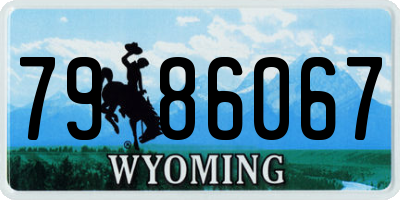 WY license plate 7986067