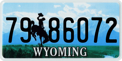 WY license plate 7986072