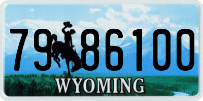 WY license plate 7986100