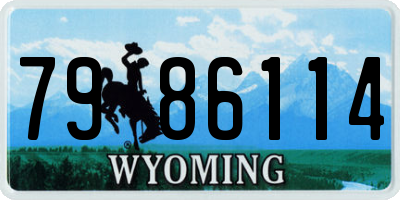 WY license plate 7986114