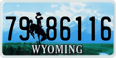 WY license plate 7986116