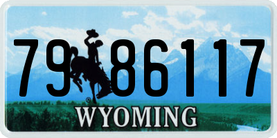 WY license plate 7986117
