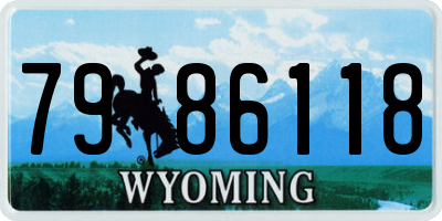 WY license plate 7986118