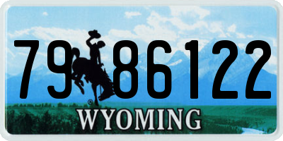 WY license plate 7986122