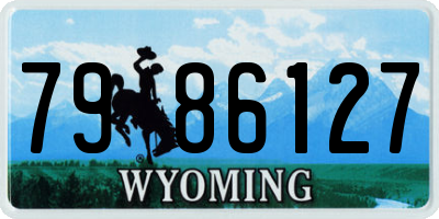 WY license plate 7986127