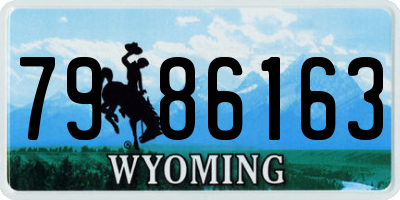 WY license plate 7986163