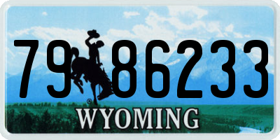 WY license plate 7986233