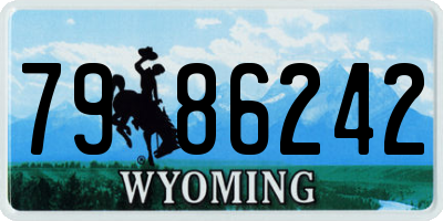 WY license plate 7986242