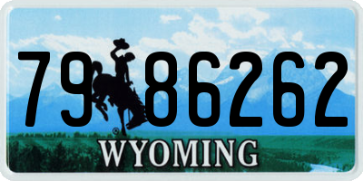 WY license plate 7986262