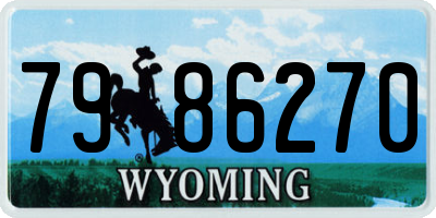 WY license plate 7986270