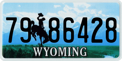 WY license plate 7986428