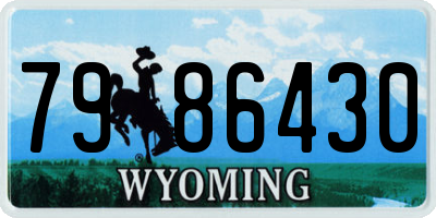 WY license plate 7986430