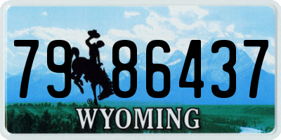 WY license plate 7986437
