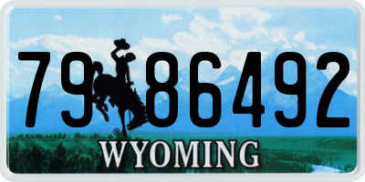 WY license plate 7986492