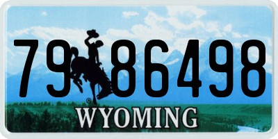 WY license plate 7986498