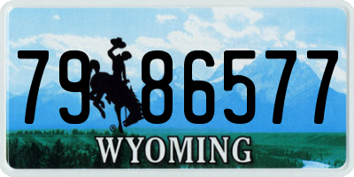 WY license plate 7986577