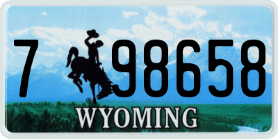 WY license plate 798658