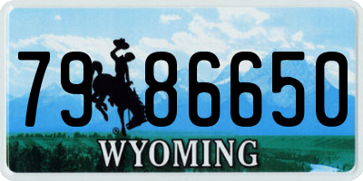 WY license plate 7986650