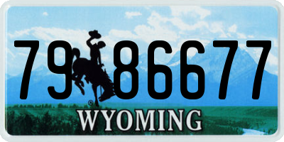 WY license plate 7986677