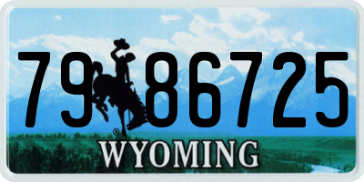 WY license plate 7986725