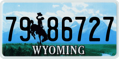 WY license plate 7986727