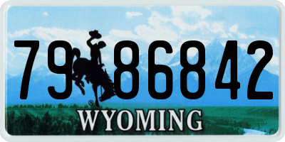WY license plate 7986842