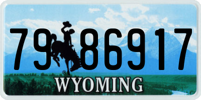 WY license plate 7986917