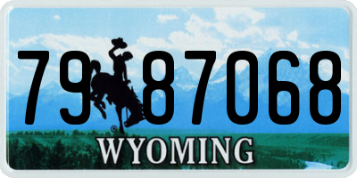 WY license plate 7987068