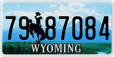 WY license plate 7987084