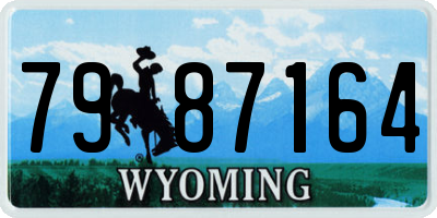WY license plate 7987164