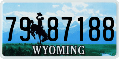 WY license plate 7987188