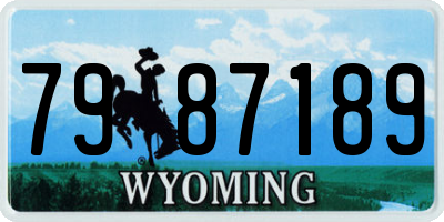 WY license plate 7987189