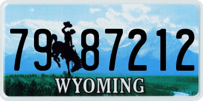 WY license plate 7987212