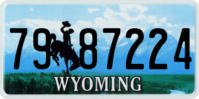 WY license plate 7987224