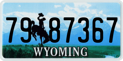 WY license plate 7987367