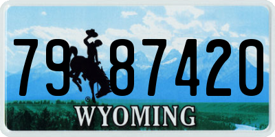 WY license plate 7987420